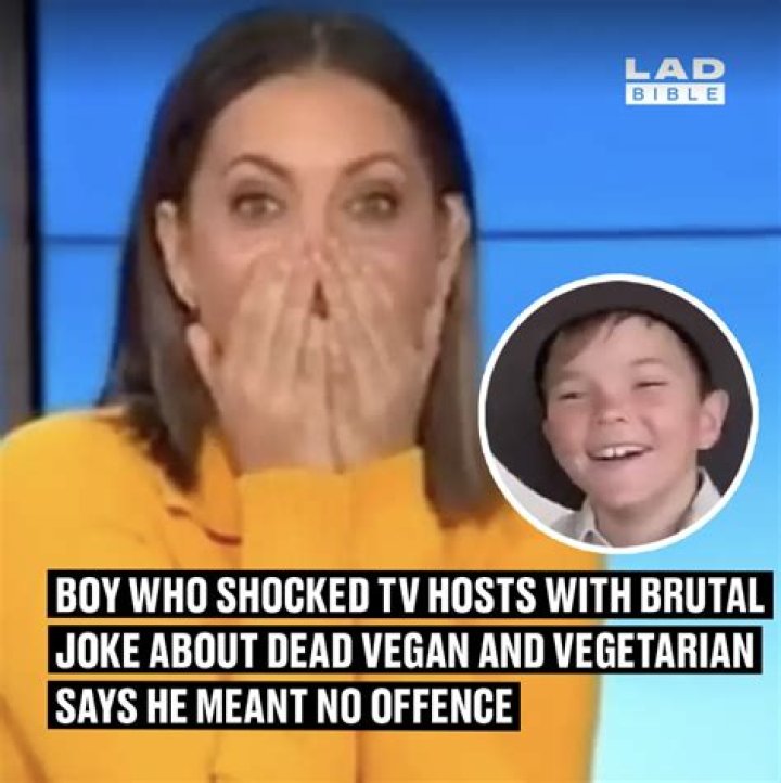 Boy who shocked TV hosts with brutal joke about dead vegan and vegetarian says he meant no offence