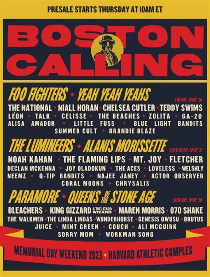 Foo Fighters, The Lumineers, And Paramore to Headline Boston Calling 2023