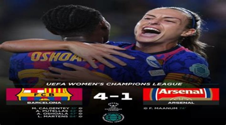 FT: Barcelona 4-1 Arsenal, Oshoala Strikes In WUCL! (HIGHLIGHTS)