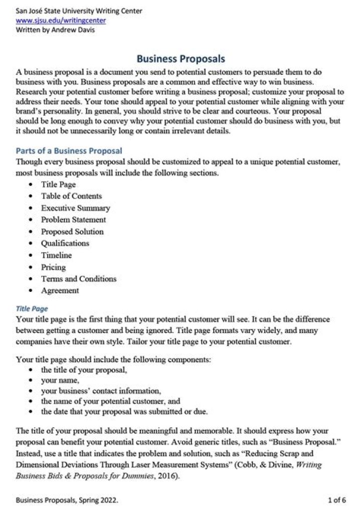 How To Write A Business Proposal?