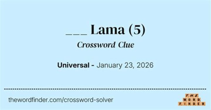 __ Lama Crossword Clue Puzzle Answer With 5 letters