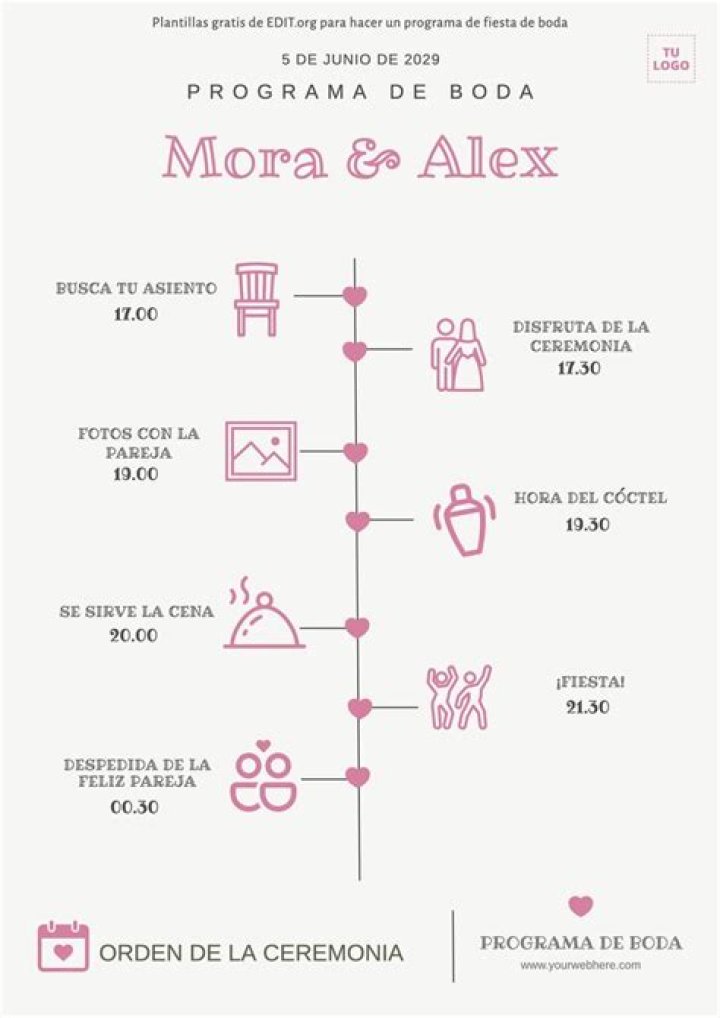 Las ideas más impresionantes para programas de boda