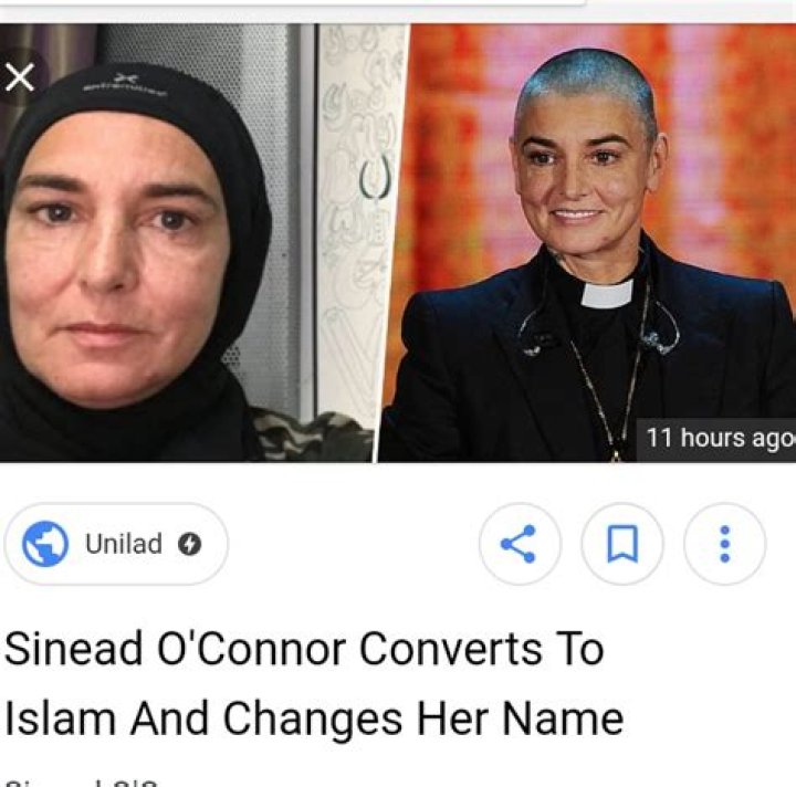 Sinead O'Connor Converts to Islam and Changes Her Name