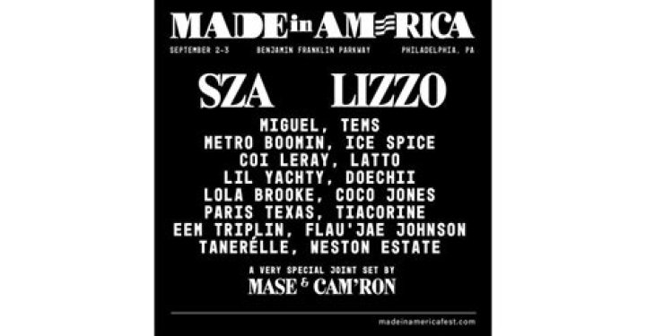 SZA & Lizzo To Headline Made In America 2023